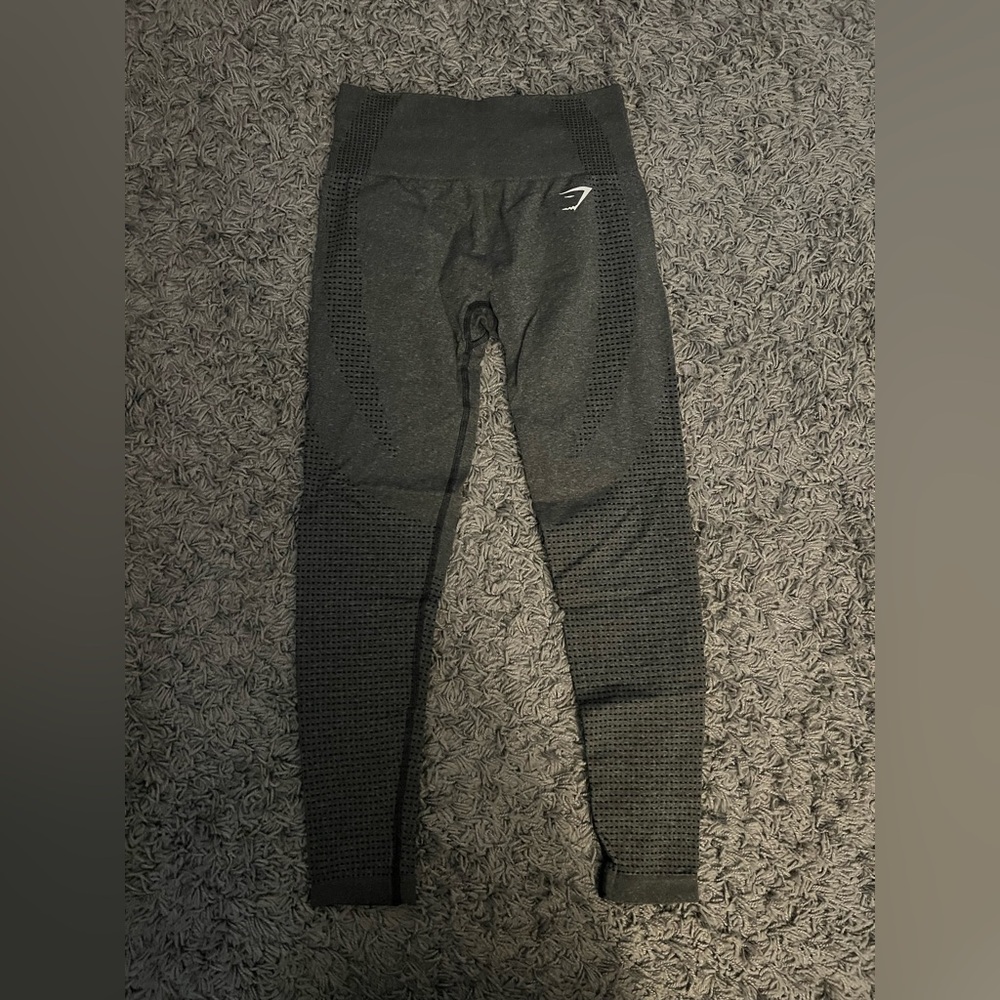 Grey and Black Womens Gymshark Workout Leggings